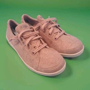 Womens Air Cooled Shoe Sz 7 Pink Fabric Ankle Casual Skechers